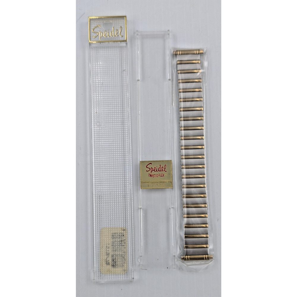 Speidel Silver Gold Twist O Flex Stainless Steel Men Watch Band 1579/72 DTL